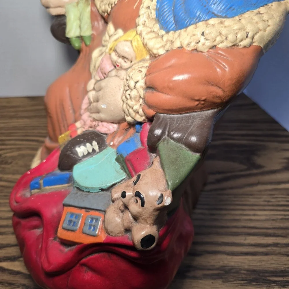 VTG 16.5IN CERAMIC MRS SANTA CLAUS CHRISTMAS FIGURE  ATLANTIC MOLD HANDPAINTED
